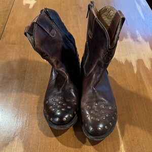 Bed Stu Brown Leather Studded Boots